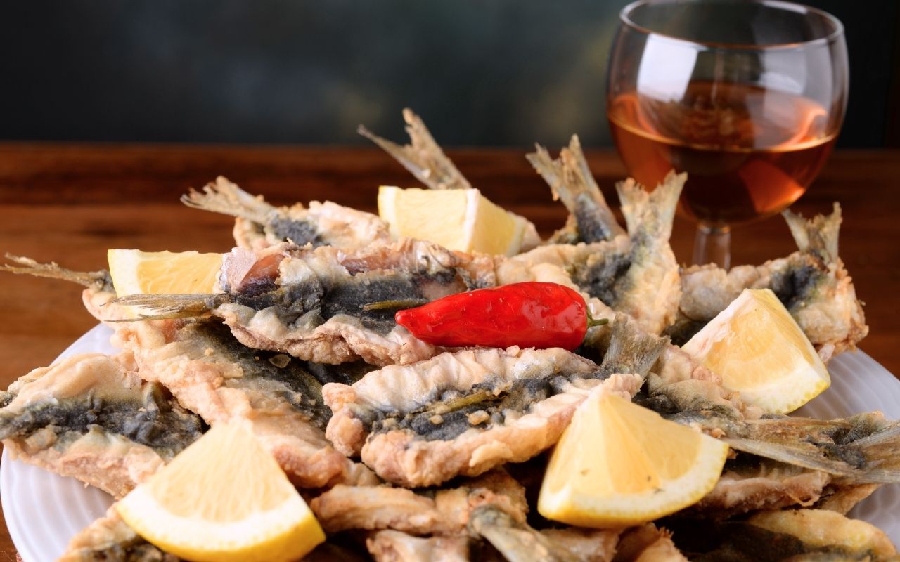 Acciughe impanate fritte